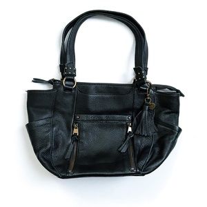 The Sak Collective Black Pebbled Leather Shoulder Satchel Bag